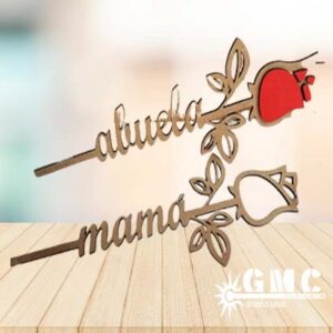 Rosas de madera color con nombre personalizado 10